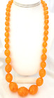 Vintage Butterscotch Faux Amber Lucite Graduated Beads Necklace 28