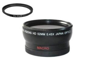 Wide Angle Lens for Canon Vixia HF R800 R82 R700 R600 R72 R70 R62 M500 &more