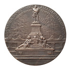 FRENCH SILVERED BRONZE MEDAL MONUMENT GAMBETTA 1891 BY BARTHOLDI / TASSET, 51mm