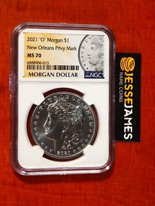 New Listing2021 $1 O PRIVY SILVER MORGAN DOLLAR NGC MS70 100TH ANNIVERSARY NEW ORLEANS
