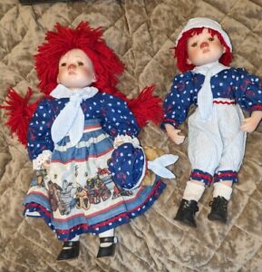 Seymour Mann Raggedy Ann Andy Porcelain Doll Limited Edition Collectable Teddy
