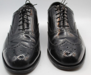 Florsheim Fulled Brogued Wingtip Black Leather Lace Up Oxford Shoes Men's 13 D