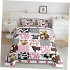 New ListingMilk Cow Pattern Bedding Set Pink Cow Comforter for Kids Queen Multi 08