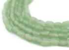 Light Green Recycled Glass Beads 7mm Ghana African Sea Glass Round Large Hole