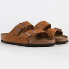 birkenstock arizona mink suede leather women’s casual sandal flats “narrow”