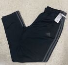 NWT Adidas Tricot JOGGER Pant Mens Training Track Pants 3 Stripe Black Grey Gray