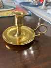 Vintage Solid Brass Chamber Stick Candle Holder with handle made in India