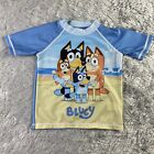 Bluey Swimwear Top Toddler 2T Short Sleeve Shirt Bingo Mum Dad Dogs Beach