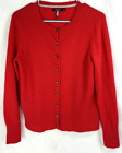 Apt 9 Sweater Womens Large Red Cardigan Button Up Cashmere Casual Ladies READ!