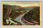 New River Canyon WV-West Virginia, Aerial Scenic View, Antique Vintage Postcard