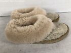 Ugg Womens Wrin 020146 Beige Rib Knit Round Toe Slip On Moccasin Slippers Size 7