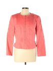 Carlisle Jacket Womens 12 Coral Long Sleeve Pintucked Zippered Blazer