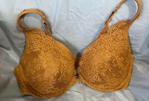 Lane Bryant Cacique 42DD Brown Lace Padded Push Up Bra