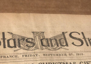 Original The Stars And Stripes Newspaper September 1918 WW1 Newspaper
