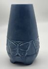Rookwood 1929 Vintage Arts And Crafts Pottery Matte Blue Butterfly Vase 2072