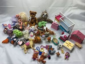 Girls Toy Bundle Loose Lot Dolls PVC Figures Plush Animals Kids Junk Drawer A1