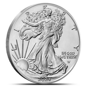 2024 AMERICAN SILVER EAGLE 1 oz Bullion Coin BU from US Mint Tube Roll IN STOCK