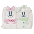 Loungefly Disney Mickey and Minnie Mouse Pastel Snowman Zip Around Wallet
