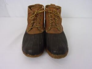 L.L. Bean Lace Up Heavyweight Boots    SIZE: 10     DARK BROWN/TAN