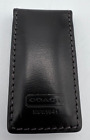 COACH Black Leather Magnetic Money Clip with Dust Bag
