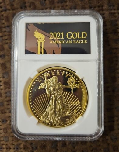 2021 Gold American Eagle 50 Dollars Coin With Case, COPY COIN