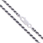 Sterling Silver Diamond-Cut Oxidized Rope Chain 2.5mm 925 Antiqued Necklace