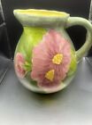 Laurie Gates Bright Green Floral Pitcher