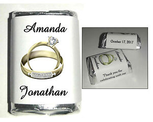 120 GOLD RINGS WEDDING FAVORS CANDY WRAPPERS FAVORS personalized