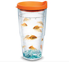 TERVIS Tumbler Goldfish Wrap and Orange Lid 24oz, Clear, Insulated 1078928 **NWT