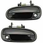 NEW Front Outside Door Handles Set LH RH Smooth Black for 1996-2000 Honda Civic