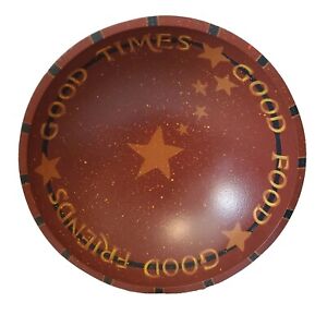 New ListingPrimitive Rustic Wooden Bowl Handpainted Decorative