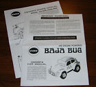 COX BAJA BUG .049 OWNERS CAR INSTRUCTION AND 049 ENGINE MANUAL