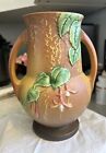 Roseville Pottery Vase 898-8 Pattern Brown Fuchsia Gorgeous