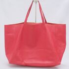 CELINE Tote bag Horizontal  Cabas Leather Red Authentic