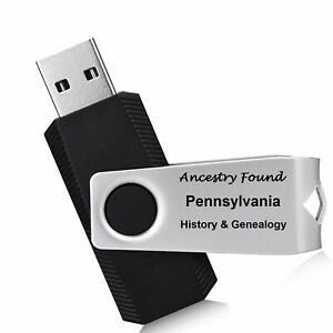 PENNSYLVANIA History Genealogy -164 old Books on FLASH DRIVE USB - Ancestors, PA