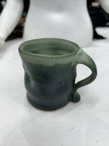 Studio Art Pottery Coffee Tea Mug Rust/Green Glazed Marked MS