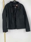 Old West Womens Black Leather Collared Long Sleeve Full-Zip Jacket Size XL