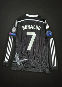 Ronaldo #7 Real Madrid 2014/15 Third Kit Long sleeve Black Dragon Jersey M