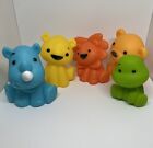 5 Infantino Rubber Bath Tub Toys Animal Lot Lion Turtle Rhino Bear