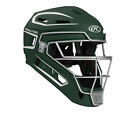 Rawlings Adult Velo 2.0 Catcher's Helmet, Adult One Size, Dark Green/White