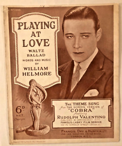 New Listing1926 SILENT FILM STAR sheet music RUDOLPH VALENTINO PlayingAtLove COBRA publ UK