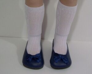 NAVY BLUE Princess Flats w/Bow Doll Shoes For 22