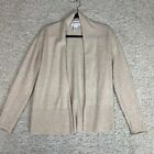 Nordstrom 100% Cashmere Cardigan Sweater Womens Small Beige Open Front Knit