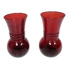 Anchor Hocking Royal Ruby Red Bud Vase Set 6 3/4