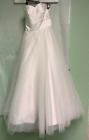 Women’s Cocomelody strapless long ivory wedding dress with tulle bottom size 8