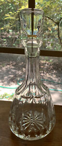 Beautiful Brilliant Cut Lead Crystal 11” Liquor Wine Decanter w/Stopper~Estate
