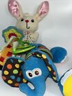 Lot of 3 Baby Toys ~ Plush, Crinkle Bunny Flower, Elephant Rattle, Clip On Taco