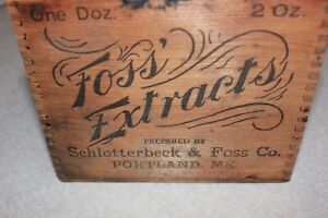 New ListingAntique Early 1900's Foss Extract Portland ME Advertising Crate Vanilla No Lid-