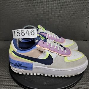 Nike Air Force 1 Shadow Shoes Womens Sz 8.5 White Purple Trainers Sneakers