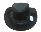 New Australian Brown Western Outback Leather Cowboy Hat Wide Brim 2XL Fits 7 3/4